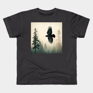 Raven in Flight Kids T-Shirt